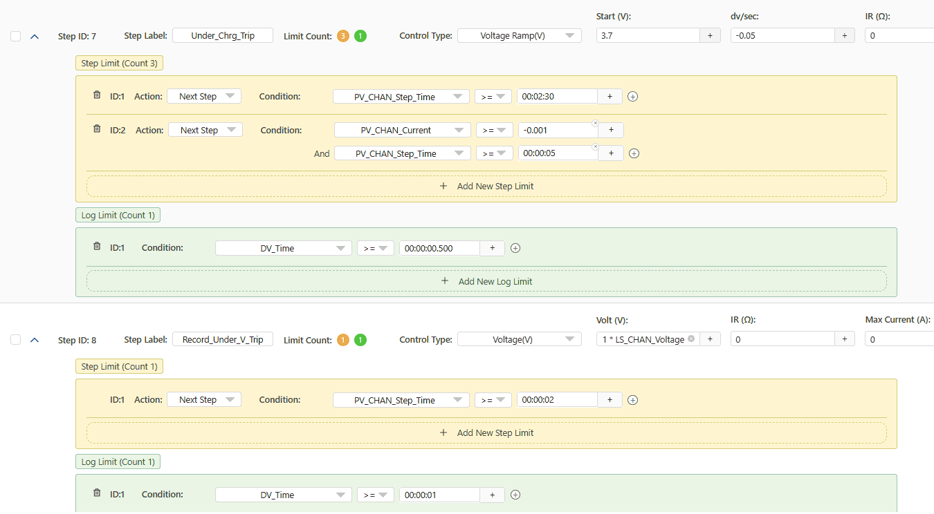 Test Undercharge Voltage