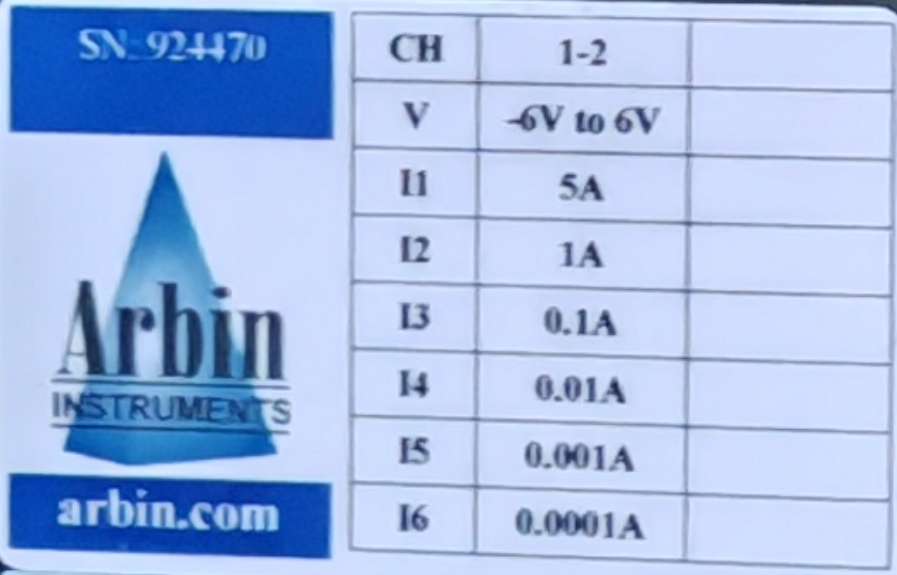 arbin instruments infomation