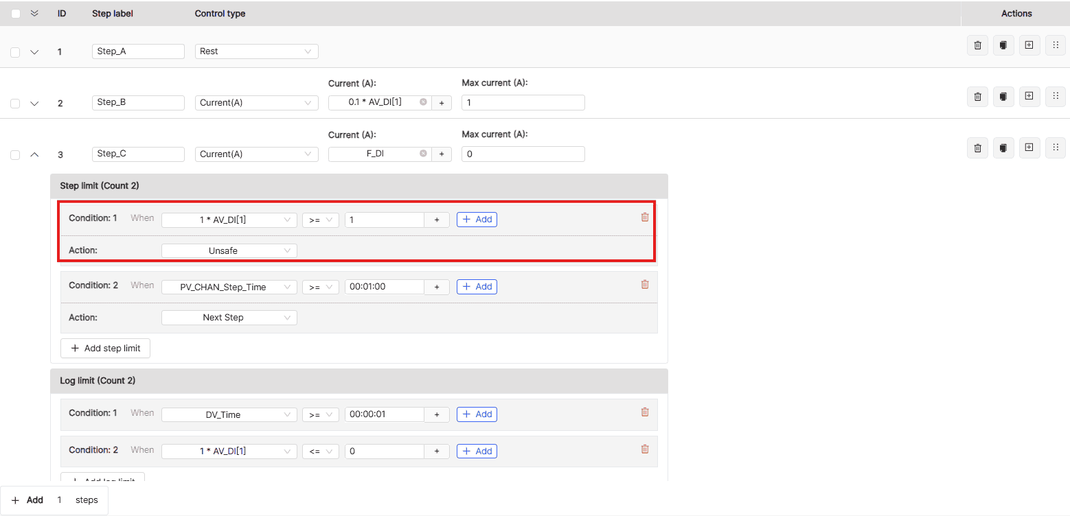 arbin safety condition in the schedule mits11