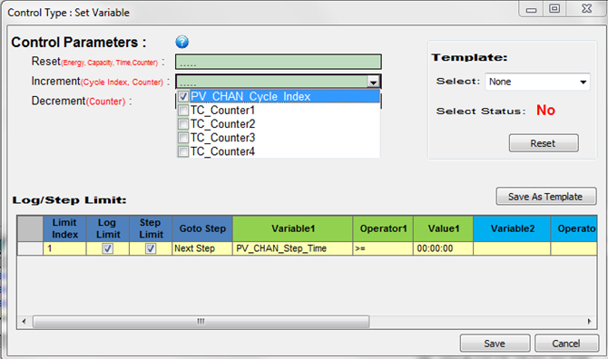 increment the cycle index arbin mits