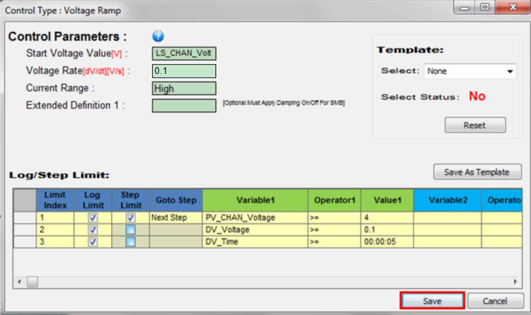 voltage ramp arbin mits 2
