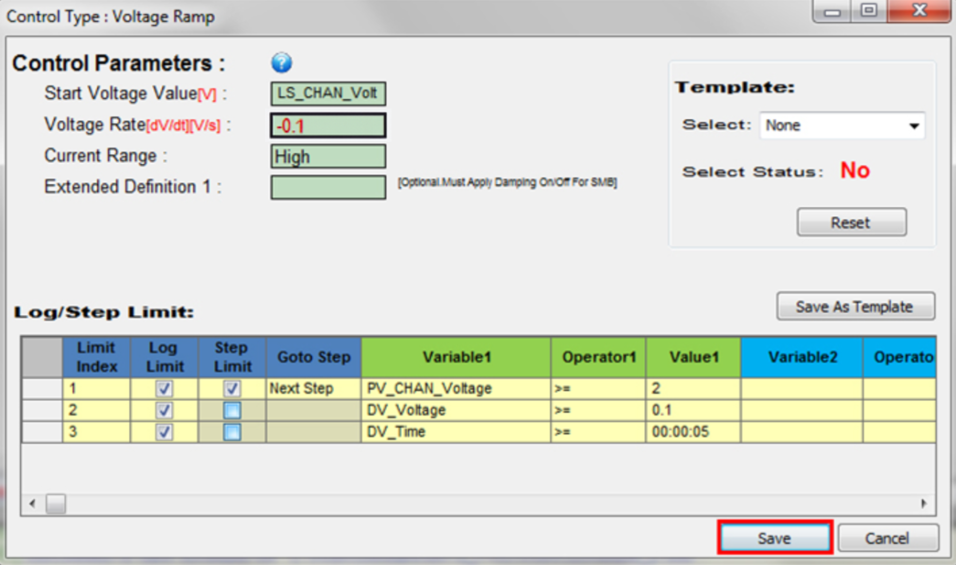 voltage ramp arbin mits 3