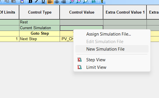 creating a new simulation file